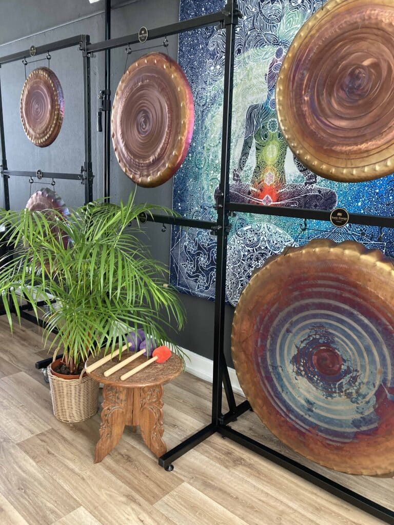 Our dedicated gong studio provides the time and space to see how an Awen Sounds gong can complement and elevate your current Sound Practitioner setup, and enables you to get to know a gong before purchase